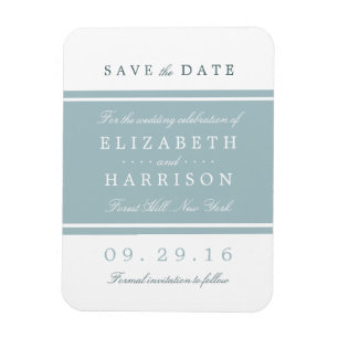 Duck Egg Blue Modern Wedding Save The Date Magnet
