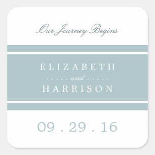 Duck Egg Blue Modern Wedding Square Sticker