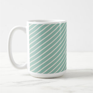 Duck Egg Blue Striped Named Watercolor Daisy Coffee Mug
