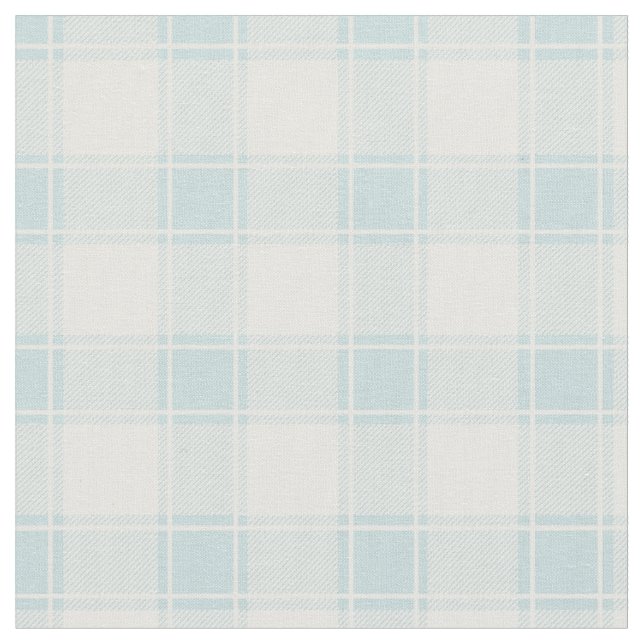 Duck Egg Blue & White Buffalo Plaid Fabric (Close Up)