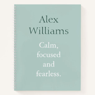 Duck Egg Calm Quote Personalized Name Notebook