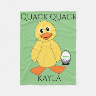 Duck & egg kids fleece blanket. Child's name. Blanket