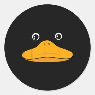 Duck Face Costume Cute Easy Animal Halloween Gift Classic Round Sticker