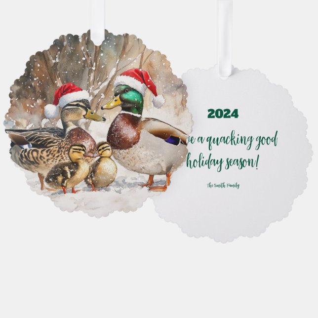 Duck Family Ornament Card (Front/Back)