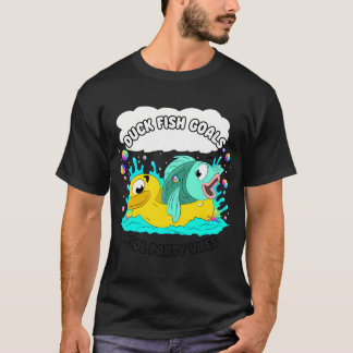 Duck Fish Goals – Funny Pool Party Animal Cartoo T-Shirt