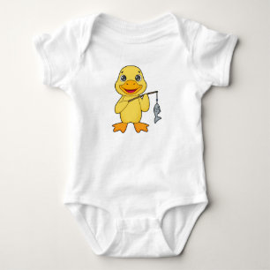 Duck Fishing Fisher Finshing rod Baby Bodysuit