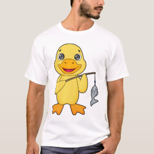 Duck Fishing Fisher Finshing rod T-Shirt