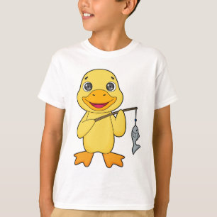 Duck Fishing Fisher Finshing rod T-Shirt