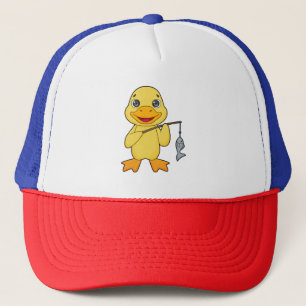 Duck Fishing Fisher Finshing rod Trucker Hat