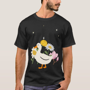 Duck Flowers Kids Bird Design Gift Idea T-Shirt