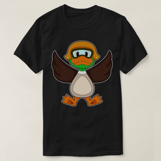 Duck Flying Helmet T-Shirt (Design Front)