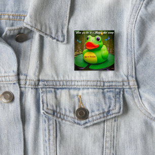 Duck Frog Swamp 2 Inch Square Button