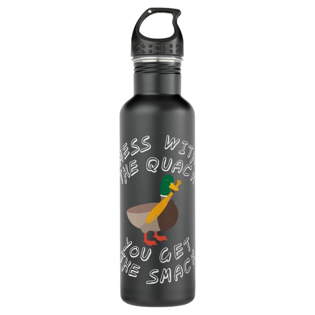 Duck Funny Duck Hit Slap Quack Bat Pun Parody Joke 710 Ml Water Bottle (Front)