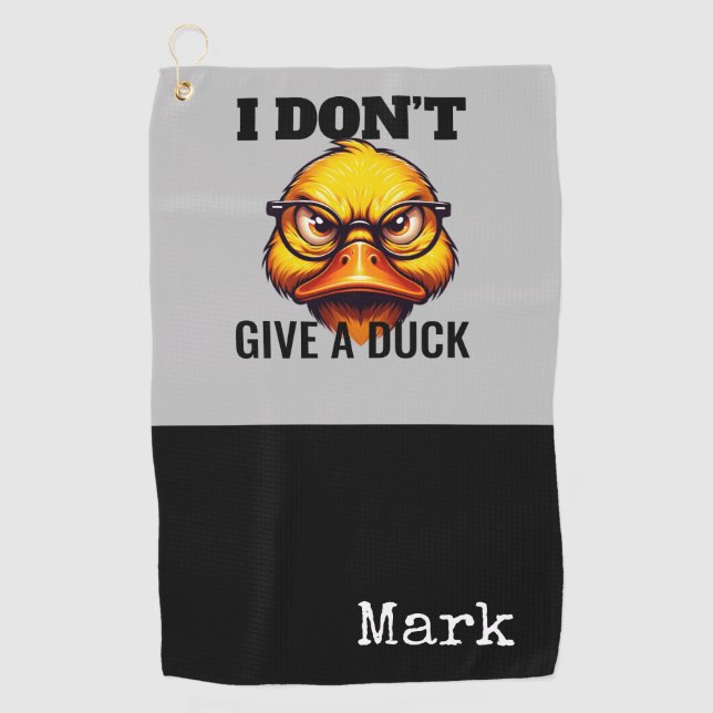 Duck Funny Face Golf Towel (Front)