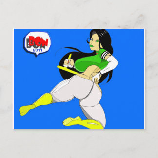 DUCK-GIRL off-guard leaping Post Card