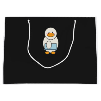 Duck going to work, funny work large gift bag