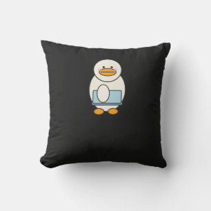 Duck going to work, funny work throw pillow