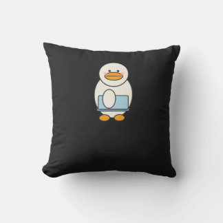 Duck going to work, funny work throw pillow