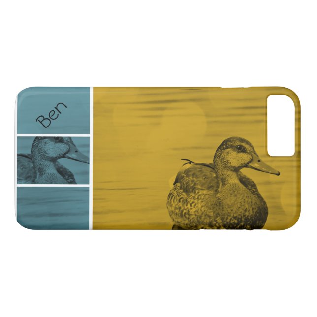 Duck-Gold and Blue iPhone 7 Plus case *Personalize (Back (Horizontal))