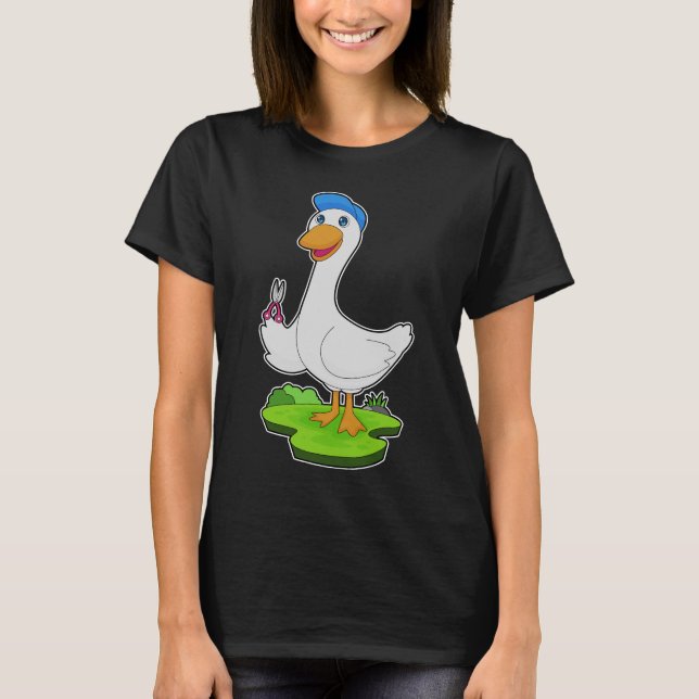 Duck Hairdresser Scissors T-Shirt (Front)