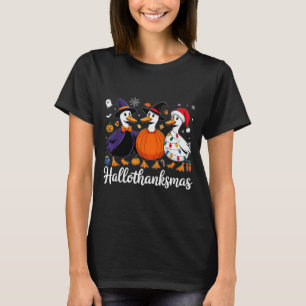 Duck Halloween Thanksgiving Christmas Happy Hallot T-Shirt