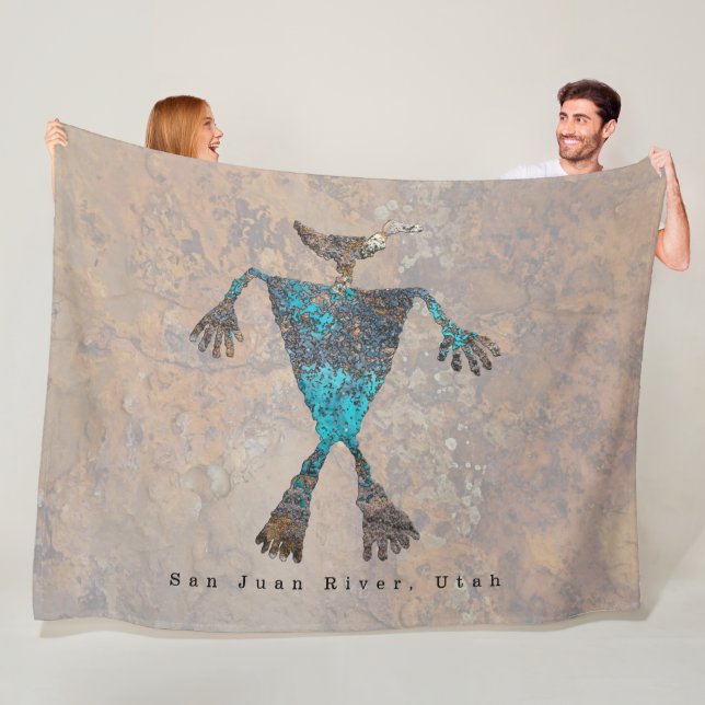 Duck Head Petroglyph Fleece Blanket (In Situ)