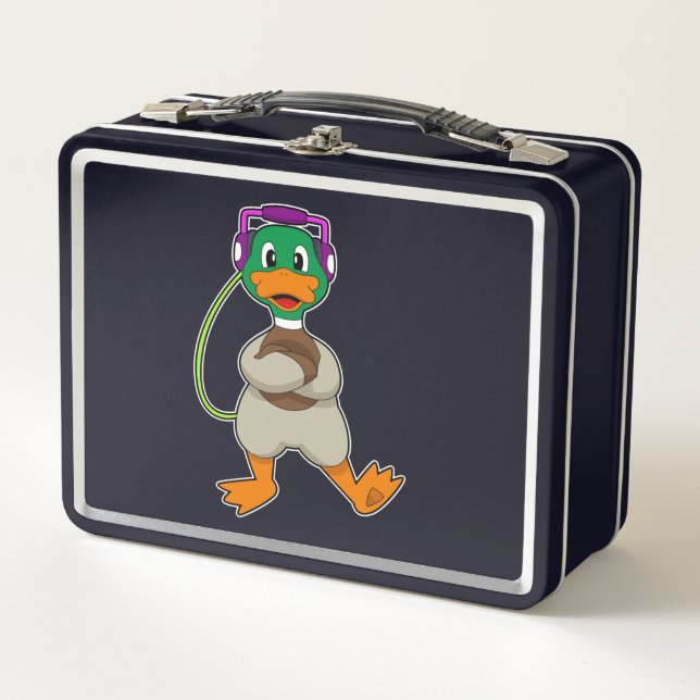 Duck Headphone Music Metal Lunch Box (Front)