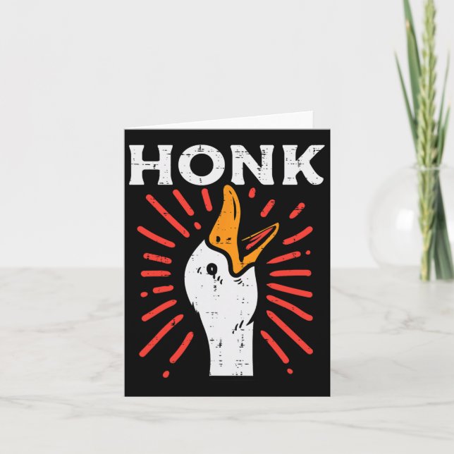 Duck Honk Funny Quack Goose Chicken Meme Men Women Card (Front)