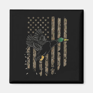 Duck Hunter American Flag Waterfowl Hunting Camouf Magnet