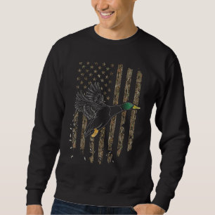Duck Hunter American Flag Waterfowl Hunting Camouf Sweatshirt