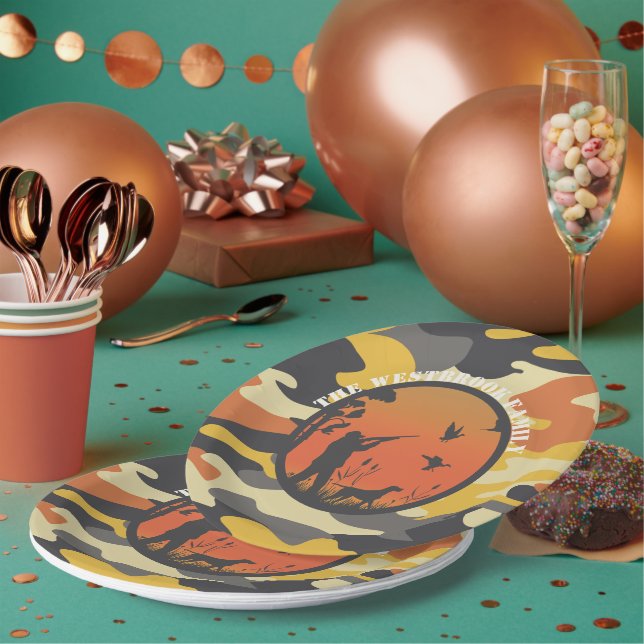 Duck Hunter and Camo Paper Plate (Multi)