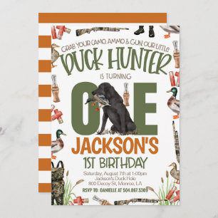 Duck Hunter First Birthday Invitation