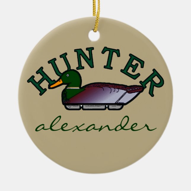 Duck Hunter- Personalized Ceramic Ornament (Front)
