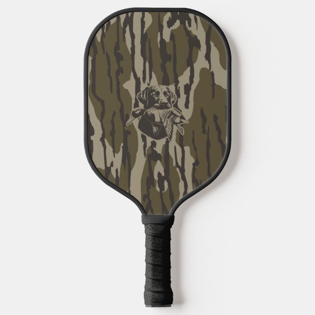 Duck Hunters With Dog Forest Camouflage Pickleball Paddle (Front)