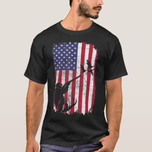 Duck Hunting American Flag Usa Hunters labrador pr T-Shirt