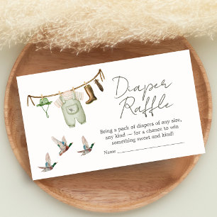 Duck Hunting Baby Shower Diaper Raffle Enclosure Card
