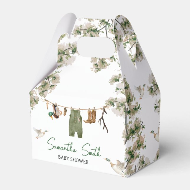 Duck Hunting Baby Shower Favor Box (Front Side)