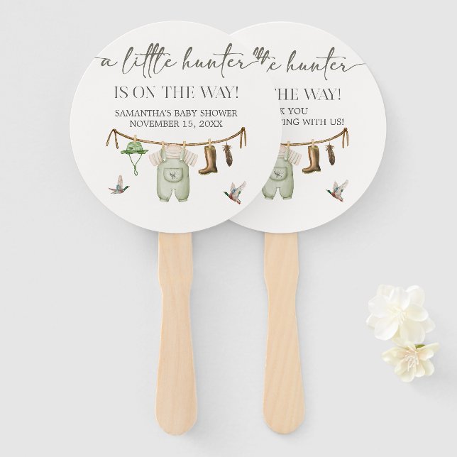 Duck Hunting Baby Shower Hand Fan (Front and Back)