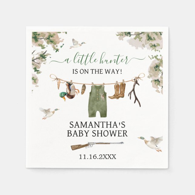Duck Hunting Baby Shower Napkin (Front)