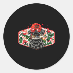 Duck Hunting Black Lab Camo Valentine's Day Xoxo H Classic Round Sticker