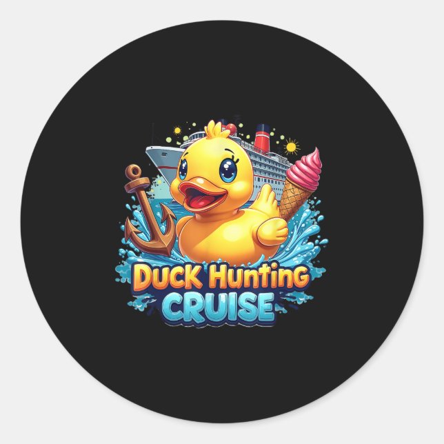 Duck Hunting Cruise Hunter Rubber Duckie Summer Bo Classic Round Sticker (Front)
