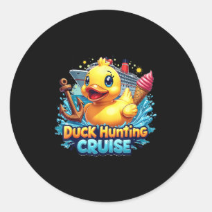 Duck Hunting Cruise Hunter Rubber Duckie Summer Bo Classic Round Sticker