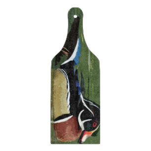 Duck Hunting Decor, Wood Duck Glass Cutting Board