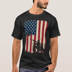 Duck Hunting Distressed Patriotic American Flag H T-Shirt