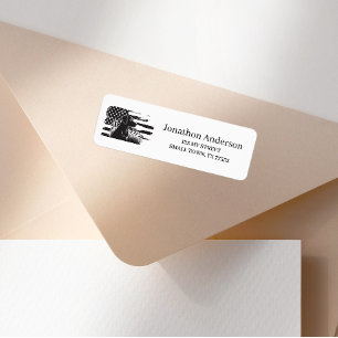 Duck Hunting Dog American Flag Address Label