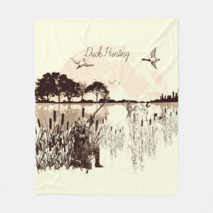 Duck Hunting   Fleece Blanket