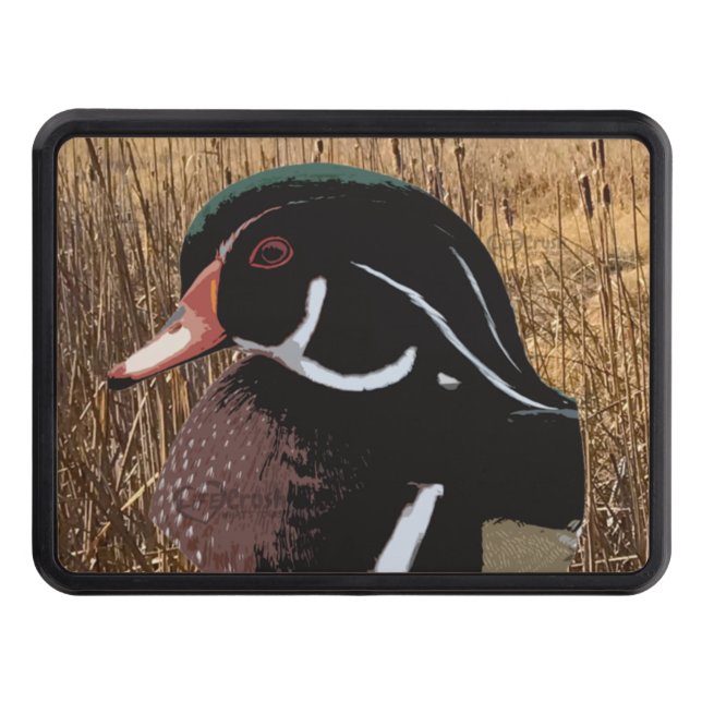 Duck Hunting Gifts, Wood Duck Trailer Hitch Cover (Front)