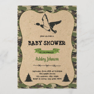 Duck hunting party theme invitation card