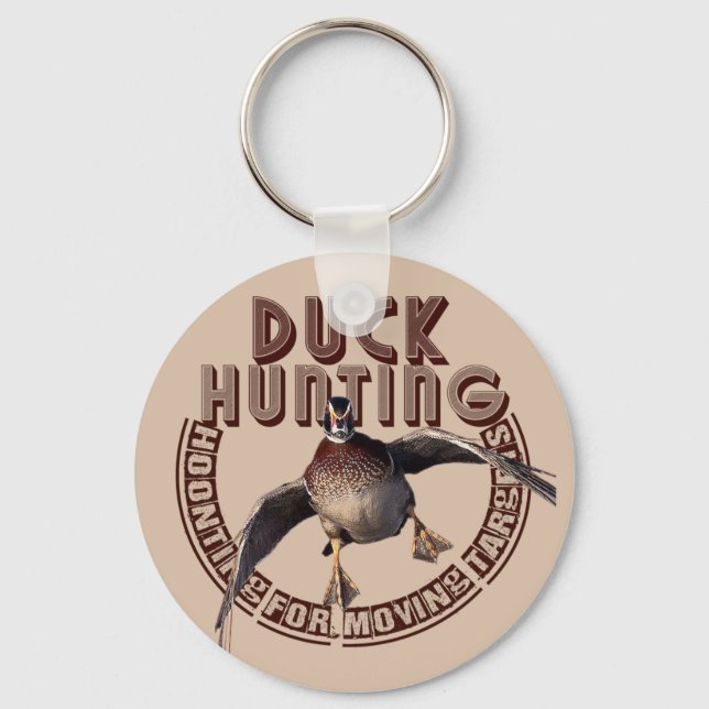 Duck hunting T-Shirt Trucker Hat Button Keychain (Front)