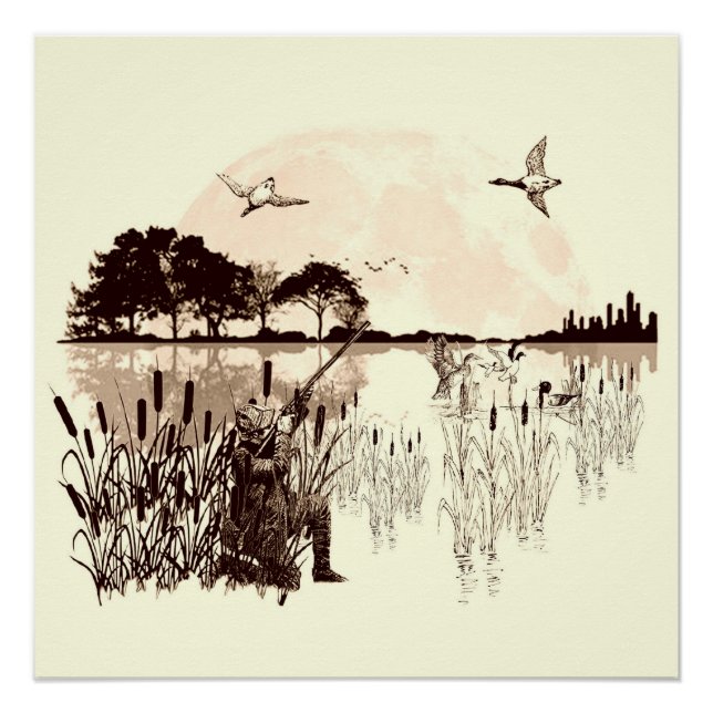 Duck hunting tapestry poster (Front)